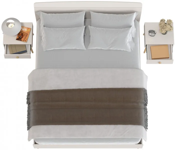 Афина Спальня Кровать 1600 + Две тумбы, цвет кашемир серый, ШхГхВ 164,6х210,2х95,6 + 2х45х37х45 см., сп.м. 1600х2000 мм., б/м, основание есть