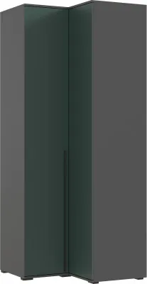 Норд Шкаф угловой, Графит/Изумрудный