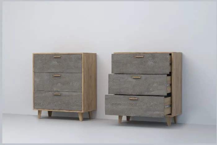 Эго Комод К-3 НГ (Камень Темный/Бетон Светлый)