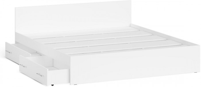 Мори Кровать с ящиками 1800, цвет белый, ШхГхВ 183,5х203,5х70 см., сп.м. 1800х2000 мм., без матраса, основание есть