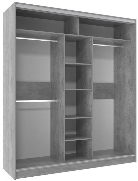 Шкаф-купе трехдверный с зеркалом 2000 Домашний Atelier светлый