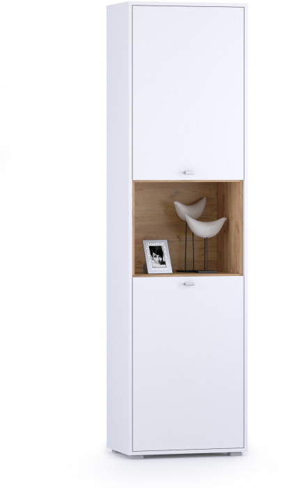 Бэль 10.04 Шкаф комбинированный, дуб крафт золотой/белый премиум