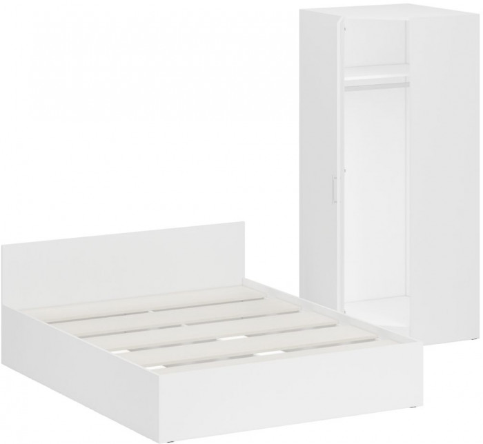 Кровать 1600 + угловой шкаф Стандарт, белый