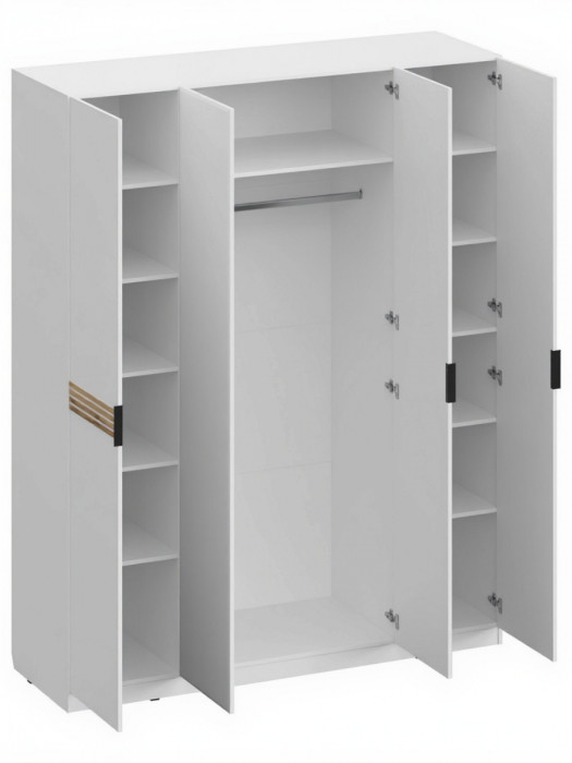 Модульная спальня Нао, набор №4, Белый/Профиль МДФ Дуб вотан