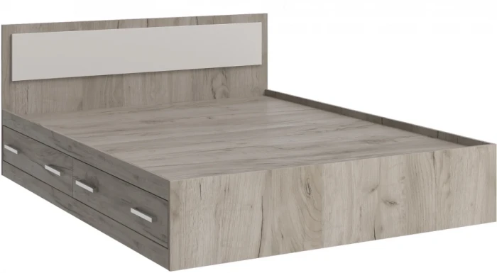Кровать 1,6м с ящиками Фиеста NEW, Крафт серый/Кашемир