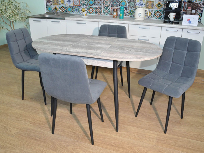 Обеденная группа Стиль-1 / Стул Х 4 шт. / Бетон темный/черный / бид 21