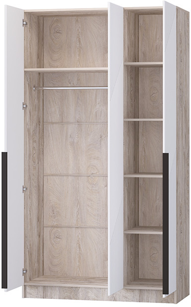 Шкаф Авис 1,2, Дуб эндгрейн/Белый софтач