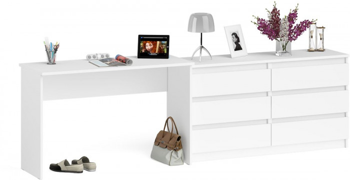 Мори письменный стол МСП1200.1 + Комод МК1380.6, белый