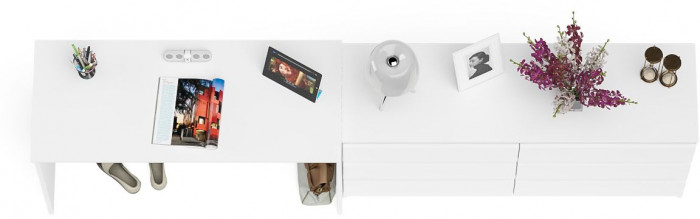 Мори письменный стол МСП1200.1 + Комод МК1380.6, белый