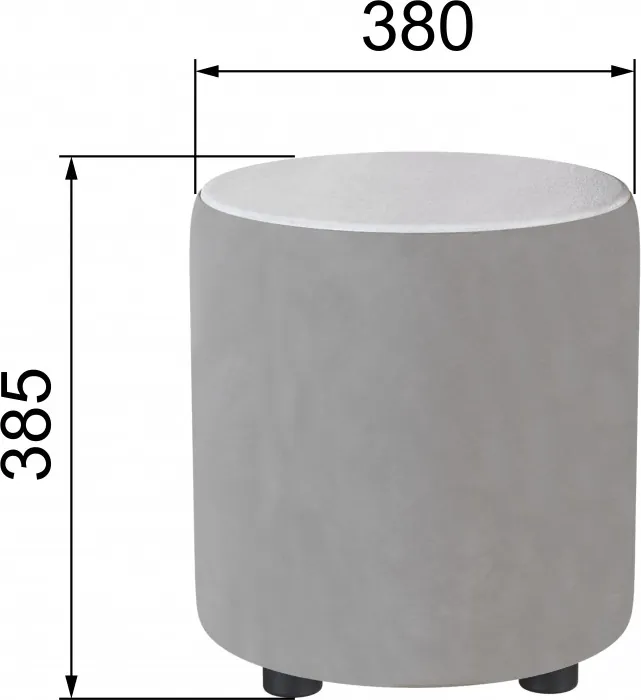 Пуф Пай, светло-серый/мдф холст белый