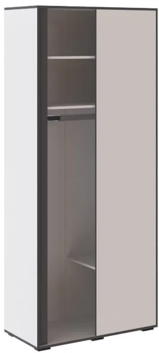 Асцелла Шкаф угловой приставной белый/графит серый