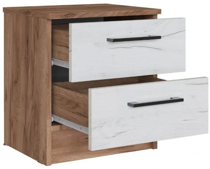 Вегас Тумба прикроватная дуб крафт табачный/дуб крафт белый