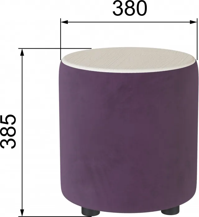 Пуф Пай, винный/мдф клен кремовый