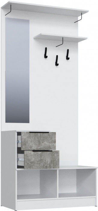 Набор мебели для прихожей "Мадрид", Белый/Ателье светлое