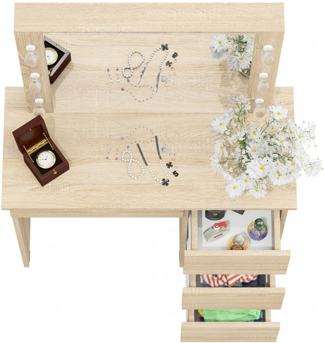 Стол косметический с подсветкой Сура, дуб сонома