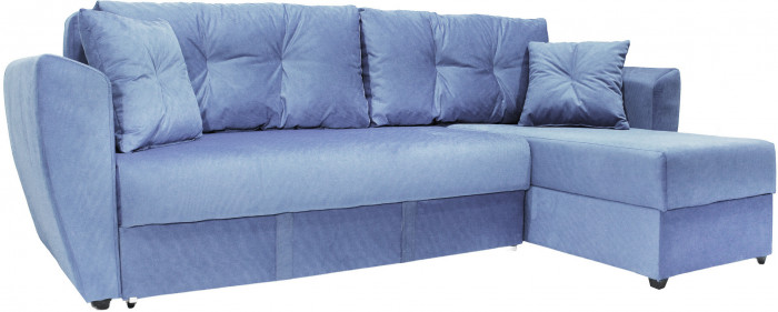 Диван-кровать угловой Амстердам Люкс, 150х200, еврокнижка, велюр, серый