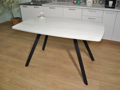 Стол обеденный Орфей Черный / Бетон белый