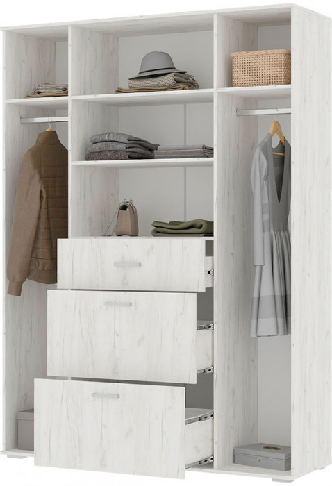 НЕЛЬСОН ШК 03 (СОЛО-3) Шкаф (1,600х2,200х0,500) дуб крафт белый/дуб крафт белый