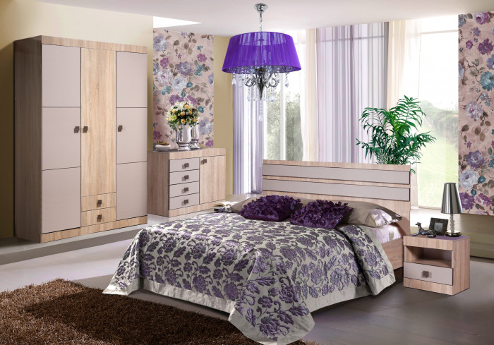 Кровать двуспальная 160х200 с щитовым основанием 