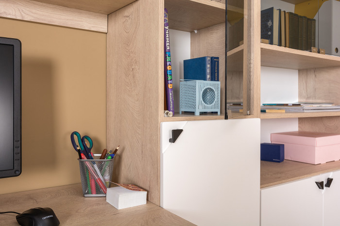 КР100 Бостон № 10, цвет дуб эндгрейн элегантный/ 12.69+09.132+13.155+12.69+09.132+13.155, ШхГхВ 307,6х57,2х194,4 см., ун. сборка