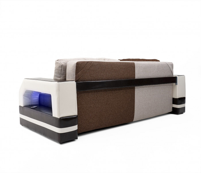 Диван-кровать Манчестер, еврокнижка, рогожка/экокожа, 150х195, комби