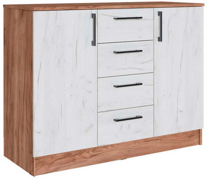 Спальня Вегас Комод дуб крафт табачный/дуб крафт белый