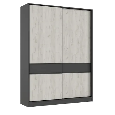 Роджинамиф Шкаф-купе 1800 графит/дуб крафт белый
