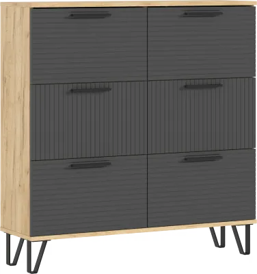 Обувница Флэш, Браш Графит/Крафт