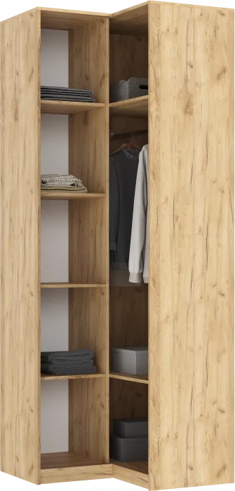 Марвэл Шкаф угловой, Дуб крафт/Браш вайт