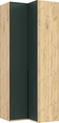 Марвэл Шкаф угловой, Дуб крафт/Браш мени грин