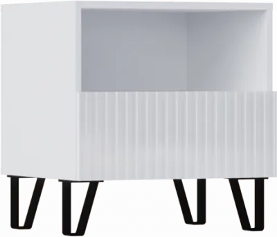 Оливия Тумбы прикроватные 1 ящик, 2 шт (Белый, Белый глянец)