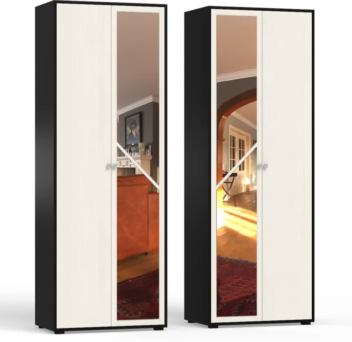 Камелия Шкаф 4-х створчатый, цвет венге/дуб лоредо, ШхГхВ 160х48х220 см., универсальная сборка, можно использовать как два отдельных шкафа