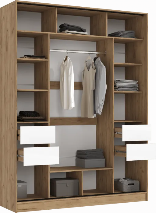 Модульная прихожая, комп.4 (Графит, Крафт золотой)