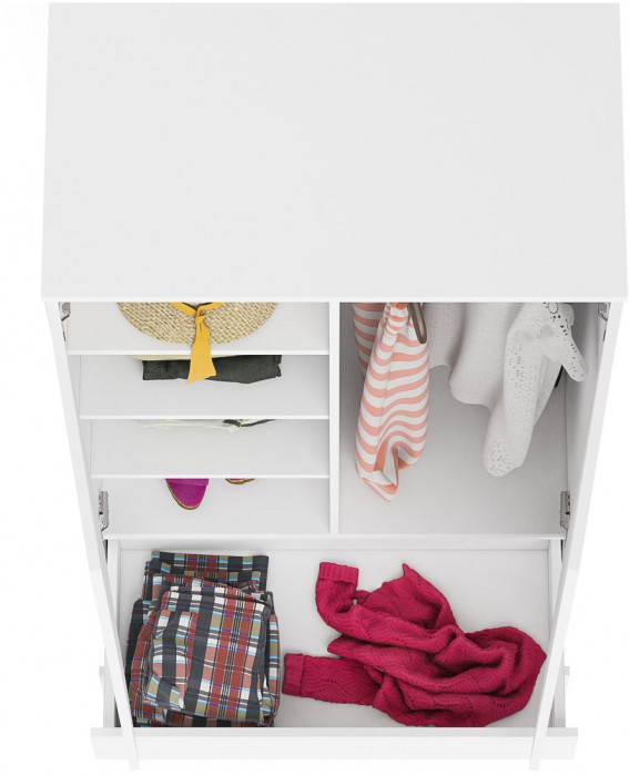 Мори Шкаф МШ900.1, цвет белый, ШхГхВ 90,4х50,4х179,6 см.