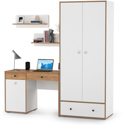 Вуди Компоновка № 19, белый премиум/дуб крафт золотой