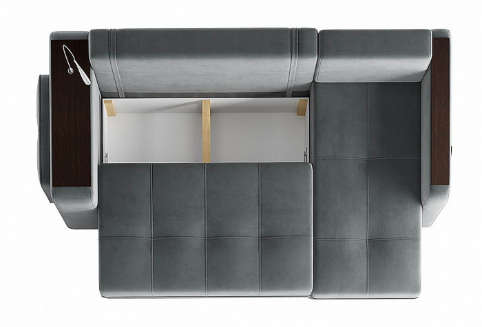 Диван угловой Smart 4 Б4-2Т-1Пф-Б3 Велюр Вивальди 8