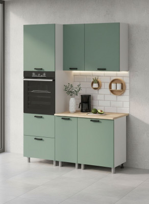 МК Аленушка 1,6м ПД Орешник Матовая Мята,скоба черный,сонома