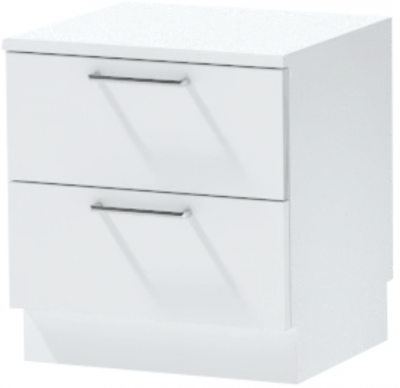 Тумба-6 прикроватная напольная "Иннэс-7", Белый/Белый глянец