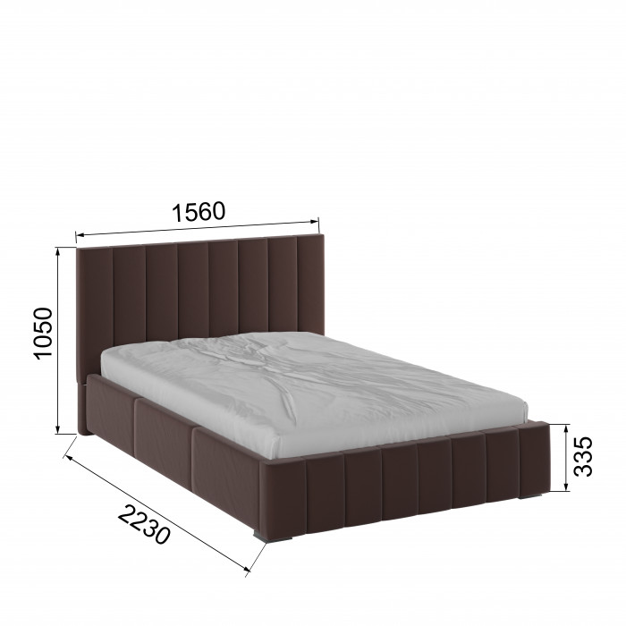 Нега Кровать интерьерная 140 коричневый, ортопед