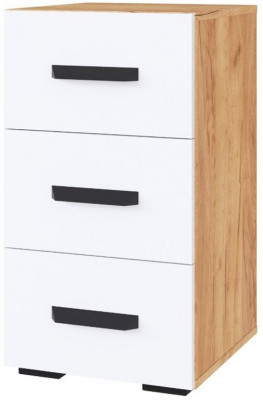 Квартет-13 Тумба с ящиками дуб крафт золотой/белый