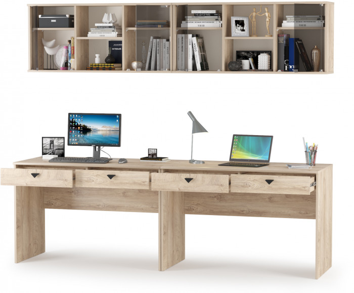 КР100 Бостон № 13, цвет дуб эндгрейн элегантный, 12.69+10.51+12.69+10.51, ШхГхВ 230,4х57,2х180 см.