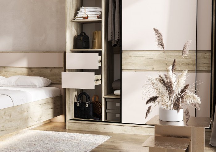 Шкаф-купе 1800 Роджина, Крафт серый/Кашемир