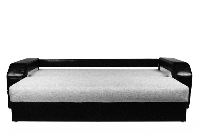 Диван-кровать Манчестер, еврокнижка, рогожка/экокожа, 150х195, серый