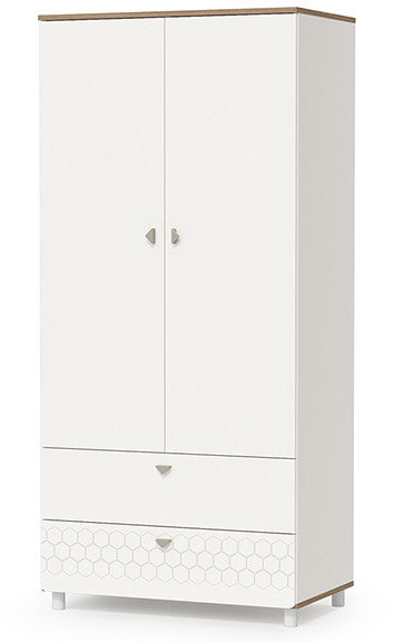 Эйп 13.334 Шкаф для одежды, белый/дуб белый