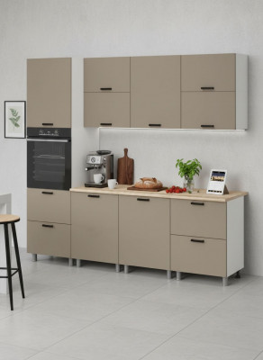 МК Аленушка 2,4м Орешник Матовый Вижен,скоба черный,сонома