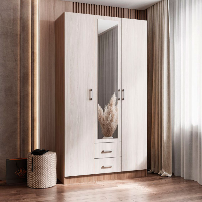 Трио шкаф 3-х ств (1200*2200*500 мм) ясень шимо темный/ясень шимо светлый