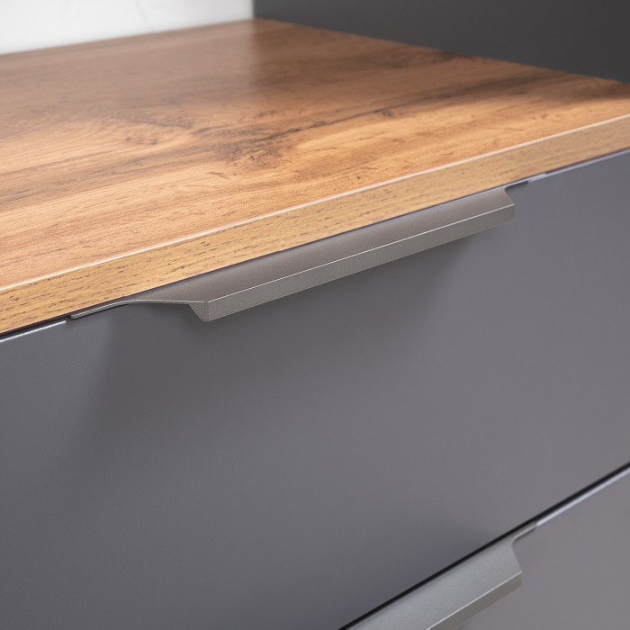 Октава Прихожая 28, серый графит/дуб крафт золотой/фасады МДФ серый графит