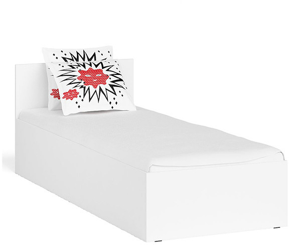 Мори Кровать 0800, цвет белый, ШхГхВ 83,5х203,5х70 см., сп.м. 800х2000 мм., без матраса, основание есть