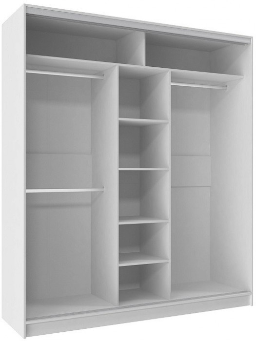 Шкаф-купе трехдверный с зеркалом 2000 Домашний Белый