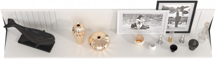 Валенсия Гостиная 16.481 Полка, ЛДСП белый шагрень/МДФ белый шагрень